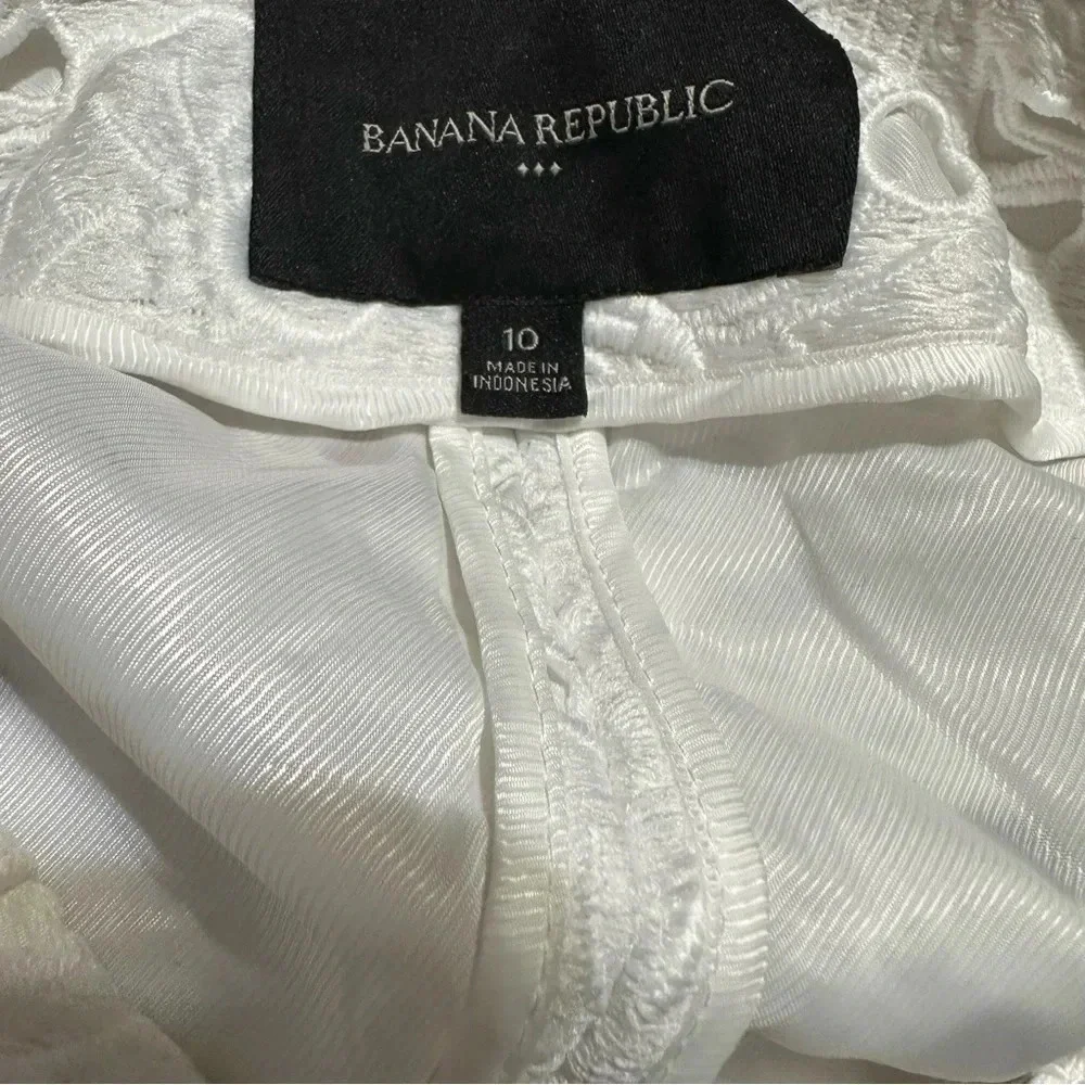 Banana Republic women's size 10 white floral lace blazer - Picture 5 of 5